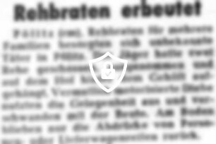 Rehbraten erbeutet