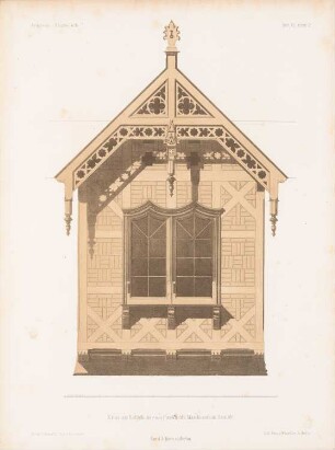 Hauschilds Maschinenbau-Anstalt, Berlin: Ansicht Erker am Hofgebäude (aus: Architektonisches Skizzenbuch, H. 12, 1853)