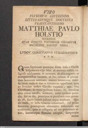 Matthiae Pavlo Holstio