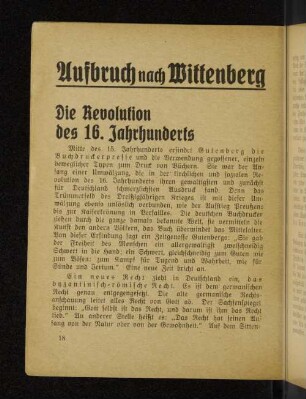 Aufbruch nach Wittenberg