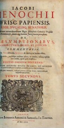 De praesumptionibus coniecturis, signis et indiciis commentaria : in sex distincta libros, 2