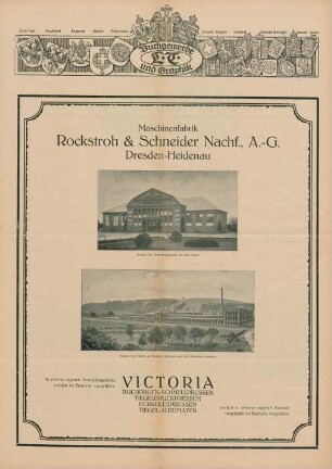 Maschinenfabrik Rockstroh & Schneider Nachf., A.-G. Dresden-Heidenau. Victoria