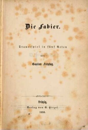 Die Fabier : Trauerspiel in fünf Acten