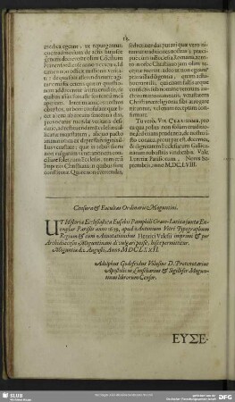 Censura & Facultas Ordinarii Moguntini