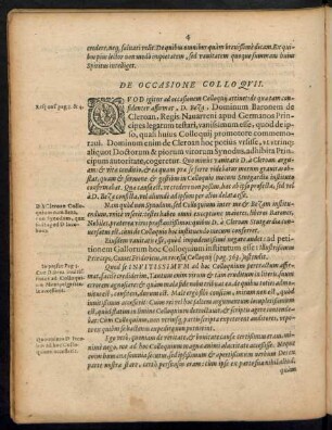 De Occasione Colloquii.