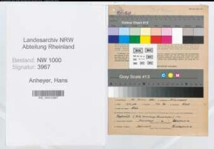 Entnazifizierung Hans Anheyer, geb. 25.01.1895 (Postsekretaer)