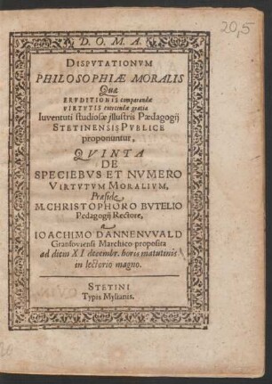 5: De Speciebus Et Numero Virtutum Moralium