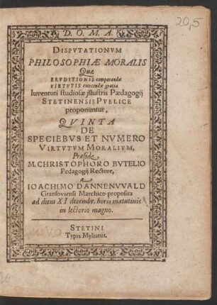 5: De Speciebus Et Numero Virtutum Moralium