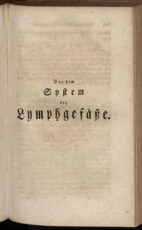 Von dem System der Lymphgefäße.