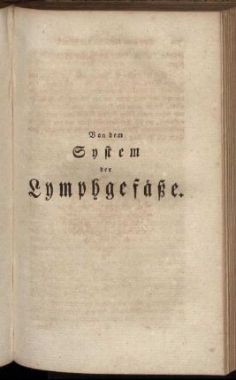 Von dem System der Lymphgefäße.