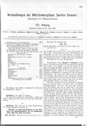 175. Sitzung, Stuttgart, 30.4.1909