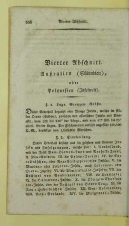 Vierter Abschnitt. Australien (Südindien), oder Polynesien (Inselwelt)