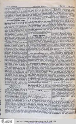Aus: Neue Hessische Volksblätter Nummer 102 vom 01. Mai 1912