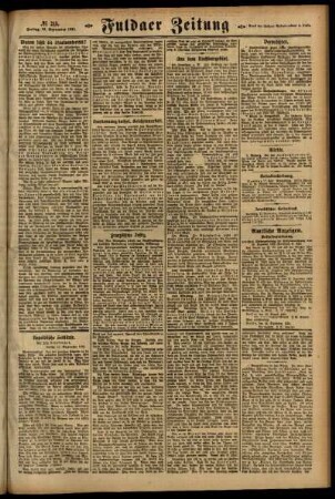 Zweite Ausgabe vom Freitag, den 16. September 1921.