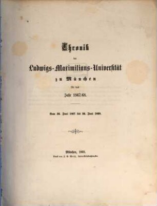 Chronik. 1867/68