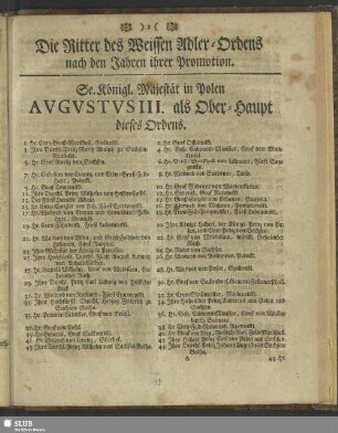 [König. Poln. und Churfürstl. Sächsische Hofstatt]