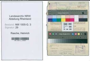 Entnazifizierung Heinrich Rasche , geb. 05.03.1900 (Bergingenieur)