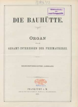 49. Jahrgang, No. 2 (13. Januar 1906)-No. 52 (29. Dezember 1906): Die Bauhütte