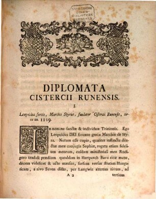 Diplomataria Sacra Dvcatvs Styriae, 2