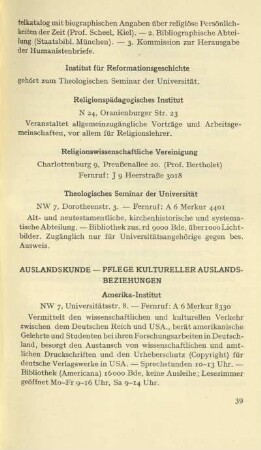 Auslandskunde - Pflege kultureller Auslandsbeziehungen