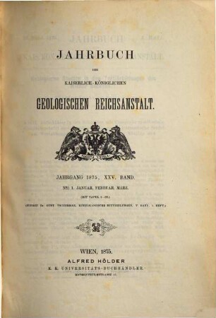 Jahrbuch der Geologischen Reichsanstalt. 25. 1875