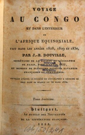 Voyage au Congo et dans l'intérieur de l'Afrique équinoxiale : fait dans les années 1828, 1829 et 1830, 3