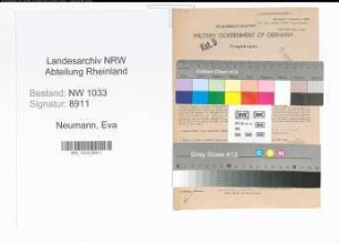 Entnazifizierung Eva Neumann , geb. 30.01.1922 (Angest.)