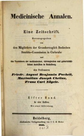 Medicinische Annalen. 11. 1845