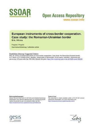 European instruments of cross-border cooperation. Case study: the Romanian-Ukrainian border