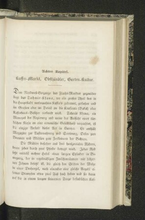Achtes Kapitel. Kaffee-Markt, Obsthändler, Garten-Kultur.
