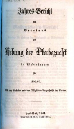 Jahresbericht für das Jahr .... 3. 1859/60 (1861)