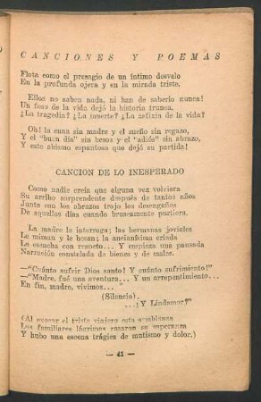 Canción de lo inesperado