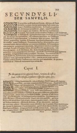 Secundus Liber Samuelis.