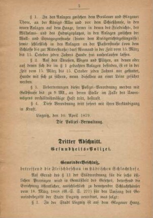 Dritter Abschnitt. Gesundheits-Polizei