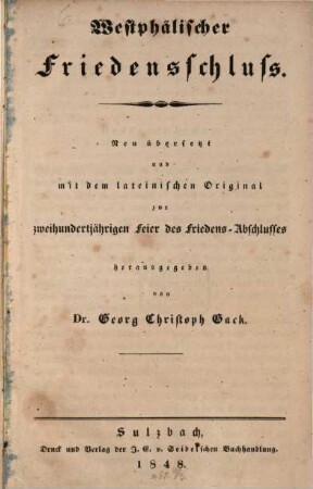 Westphälischer Friedensschluß
