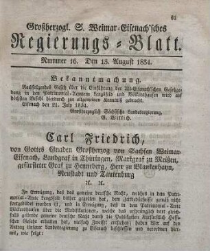 Nr. 16 : 13. August 1834