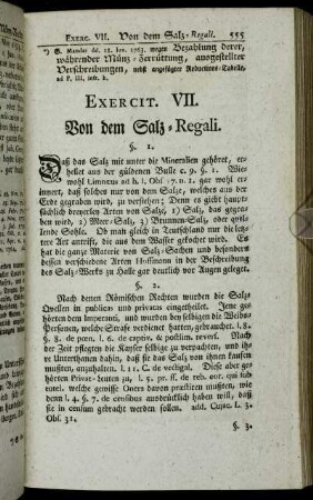 Exercit. VII. Von dem Salz-Regali.