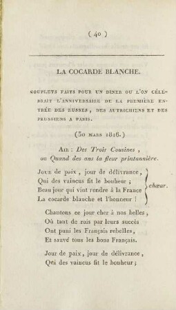 La Cocarde Blanche.
