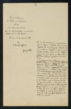 Der akademische Senat an das Ministerium (...) betr. der Wiederbesetzung der ordentlichen Professur für semitische Sprachen (19.12.1889)