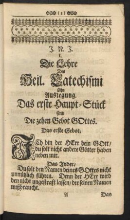 Die Lehre Des Heil. Catechismi Ohn Auslegung.