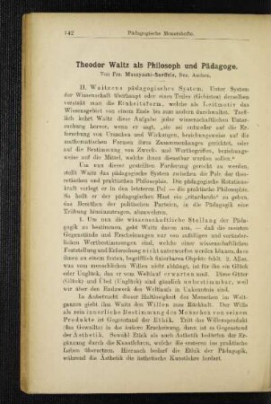 Theodor Waitz als Philosoph und Pädagoge