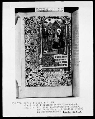 Stundenbuch — Anbetung der Könige, Folio 71verso