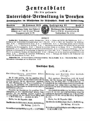Amtsbezeichnung geprüfter Oberlehrerinnen : [Amtlicher Teil]