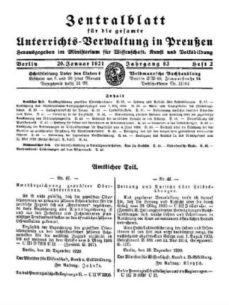 Amtsbezeichnung geprüfter Oberlehrerinnen : [Amtlicher Teil]