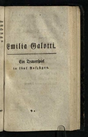 Emilia Galotti: Ein Trauerspiel in fuenf Aufzuegen