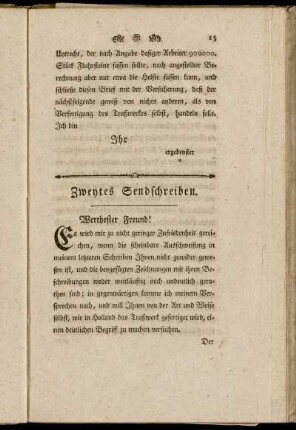 Zweytes Sendschreiben.