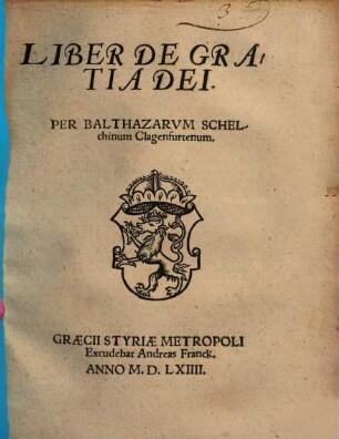 Liber De Gratia Dei