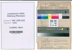Entnazifizierung Hans Luedeke , geb. 24.12.1920 (Chemiker)