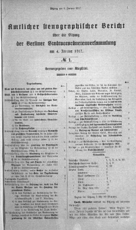 No. 1, 4. Januar 1917