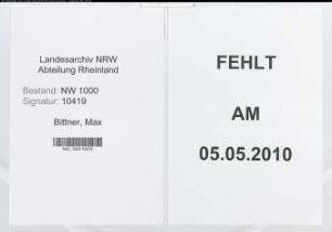 Entnazifizierung Max Bittner, geb. 24.12.1895 (Buchhalter)